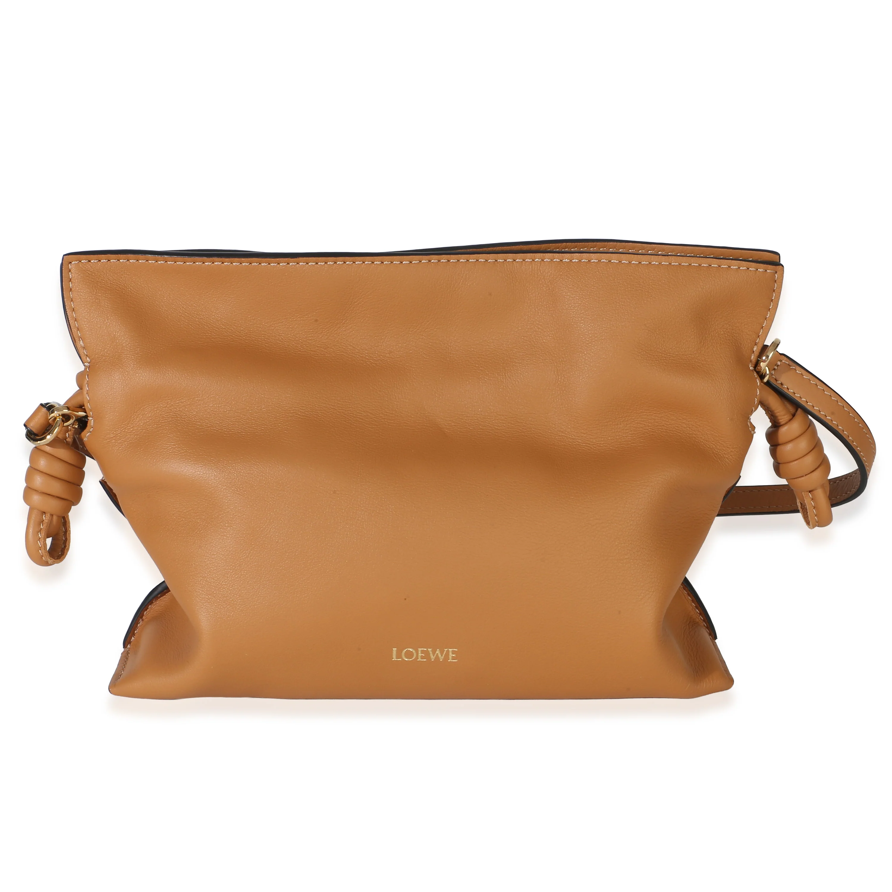 Warm Desert Nappa Mini Flamenco Knot Clutch