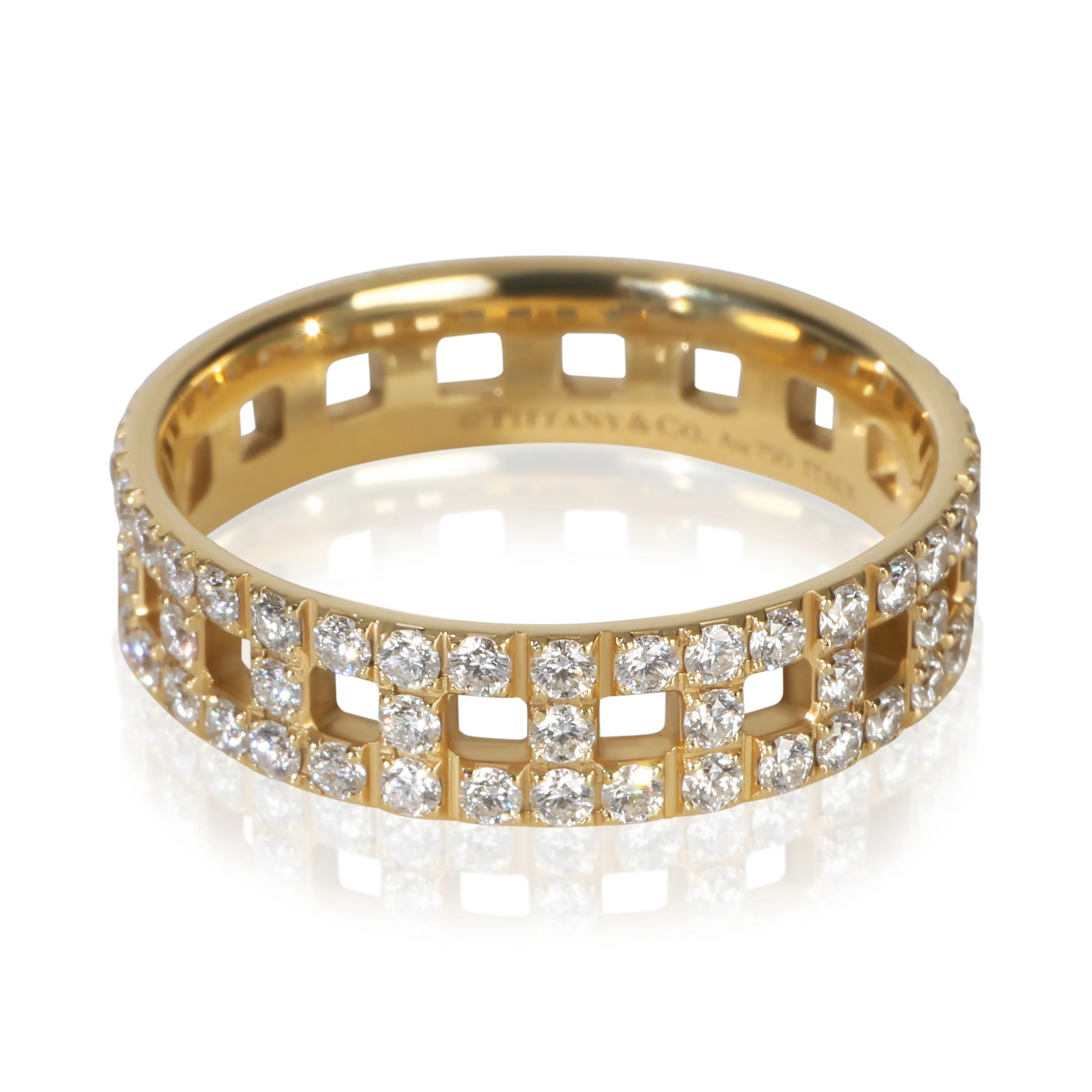 Yellow Gold Diamond Tiffany T Wide Ring
