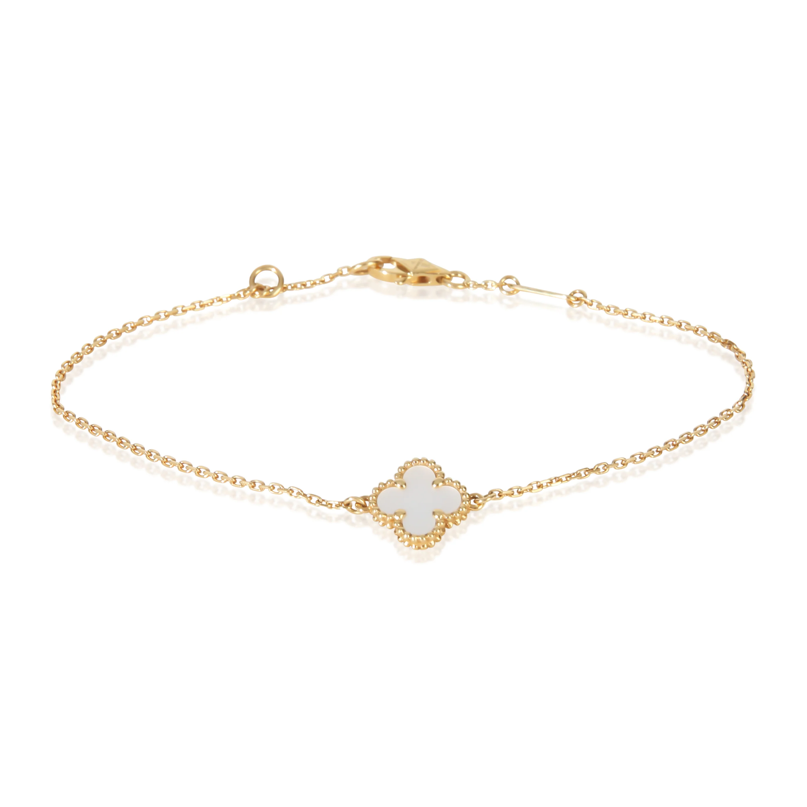Yellow Gold Mother Of Pearl Sweet Alhambra Bracelet