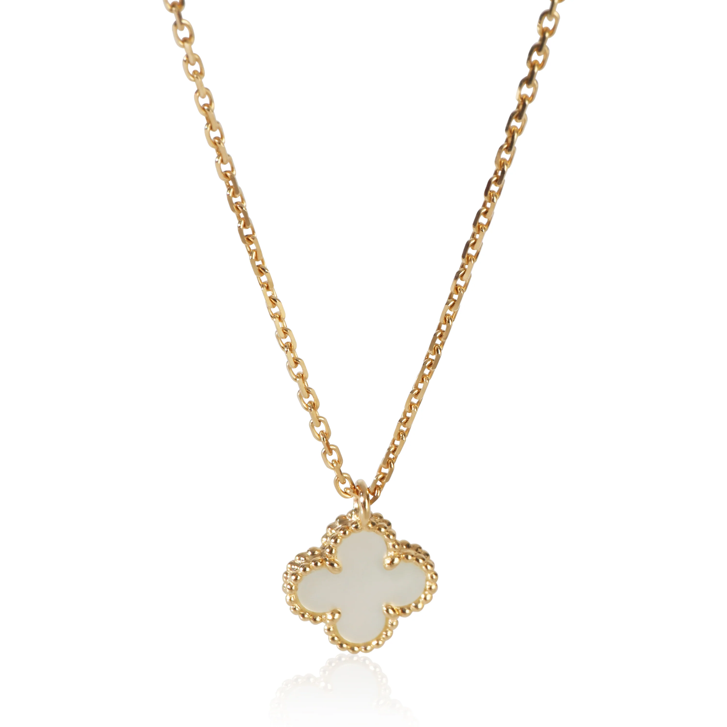 Yellow Gold Mother Of Pearl Sweet Alhambra Pendant