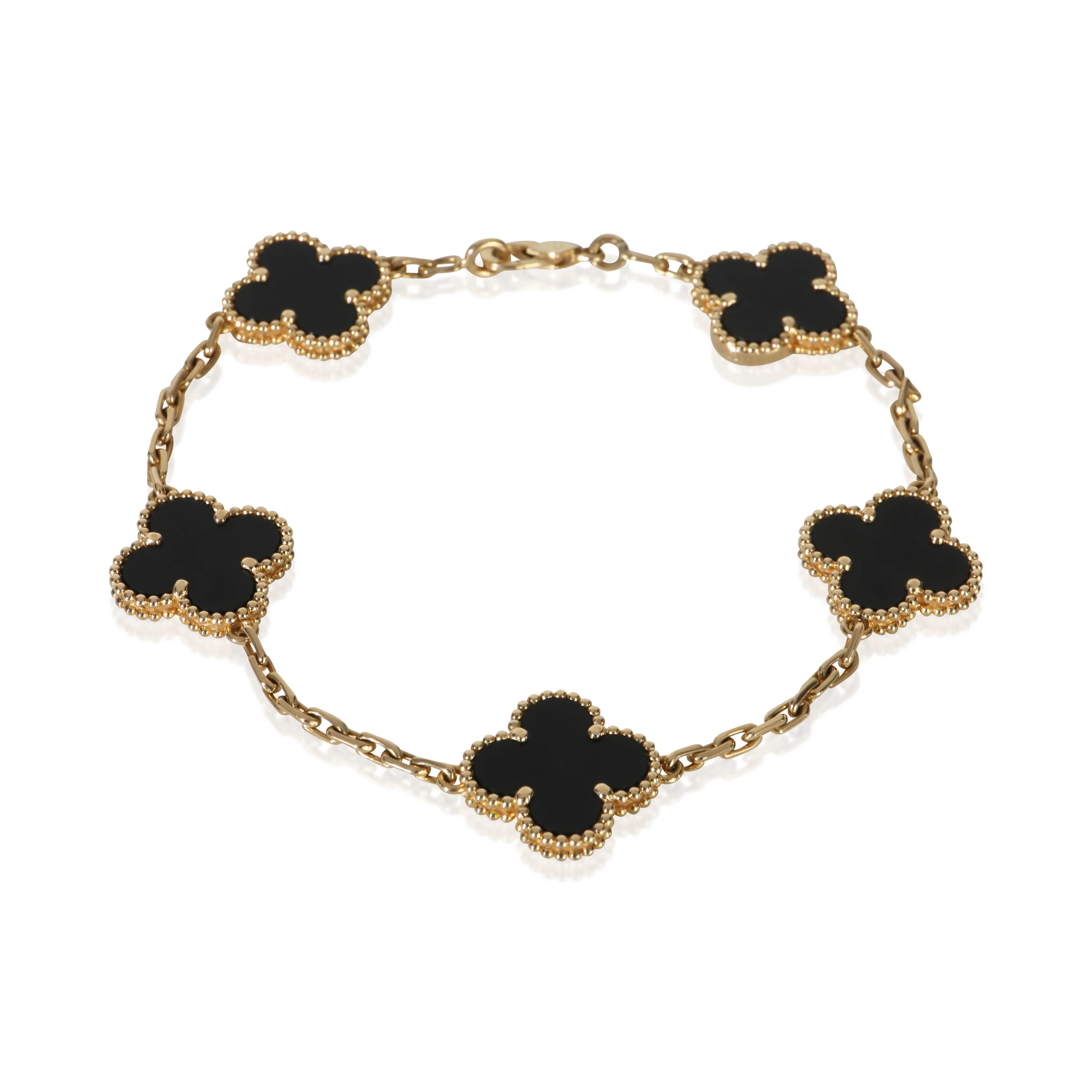 Yellow Gold Onyx Vintage Alhambra Bracelet