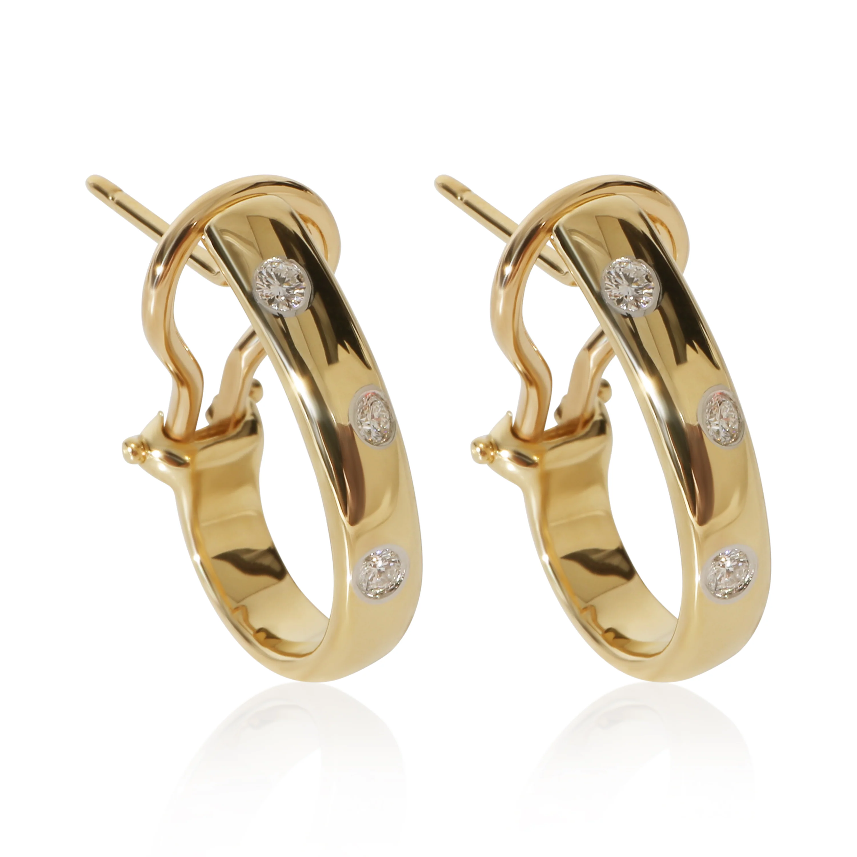 Yellow Gold & Platinum Diamond Etoile Earrings
