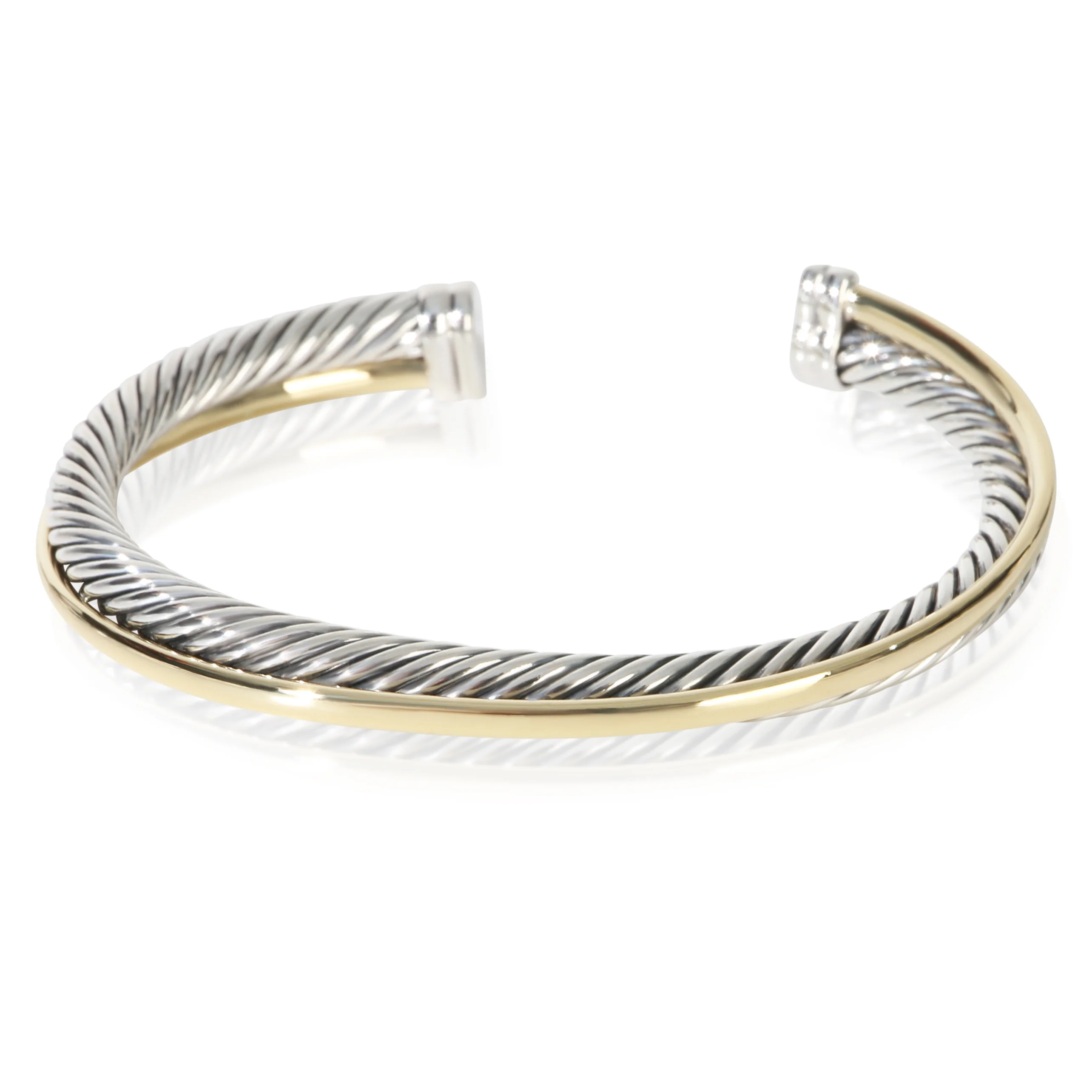 Yellow Gold & Sterling Silver  5mm Crossover Bracelet
