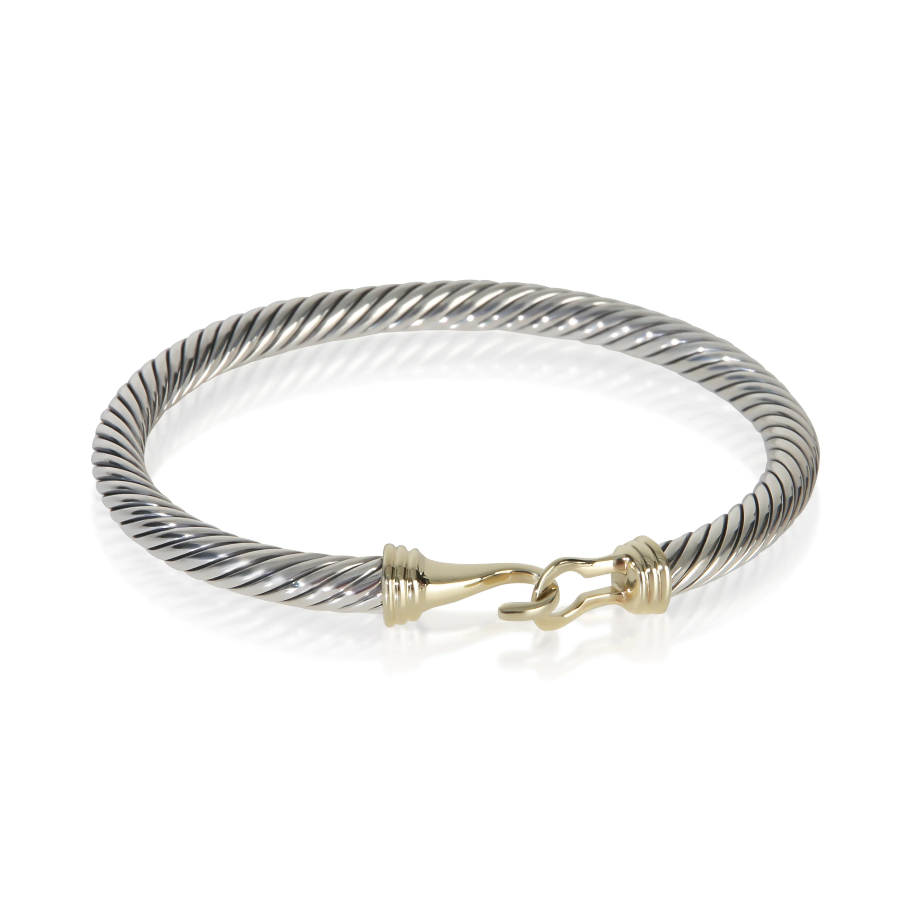 Yellow Gold & Sterling Silver  Cable Buckle Bracelet