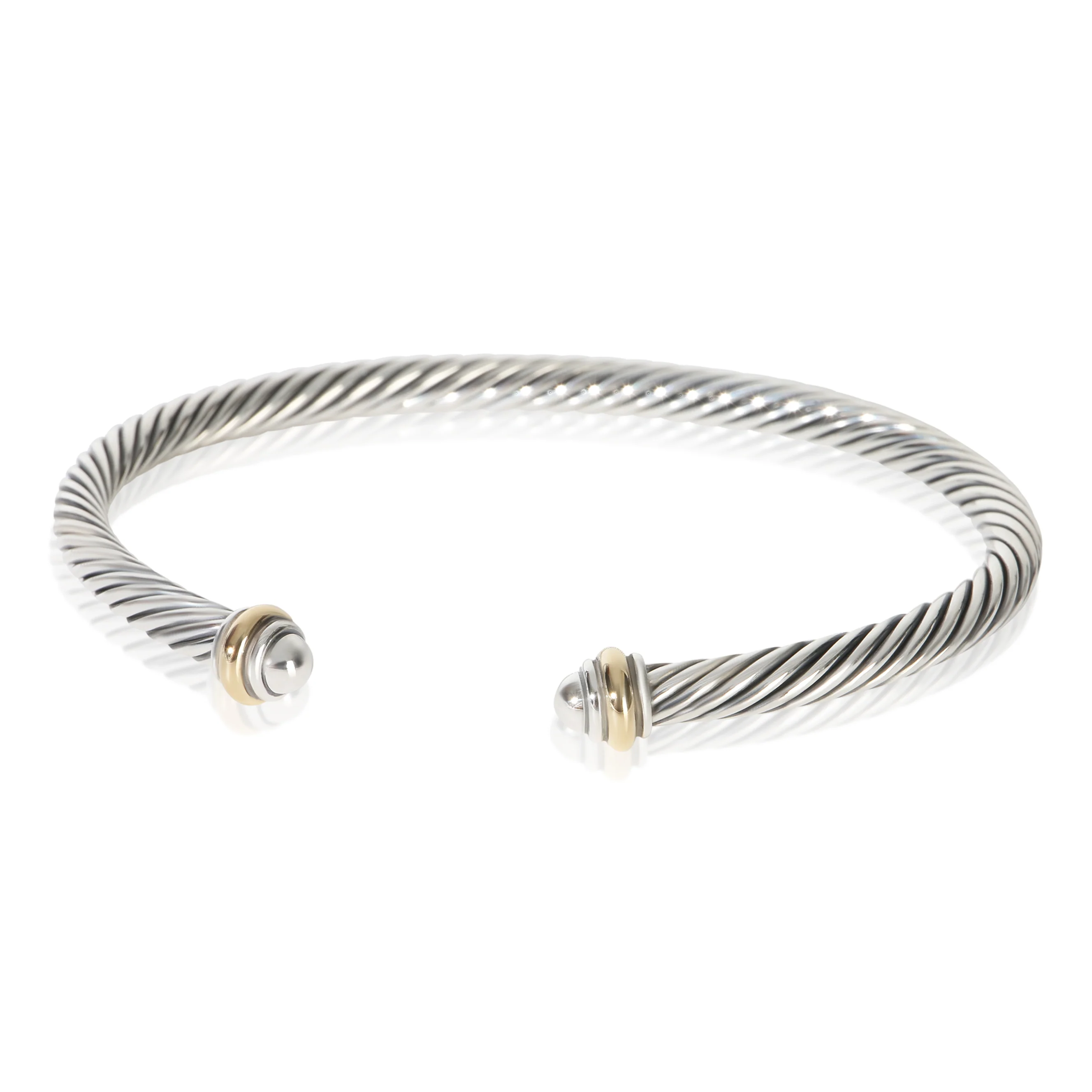Yellow Gold & Sterling Silver  Cable Classic Bracelet