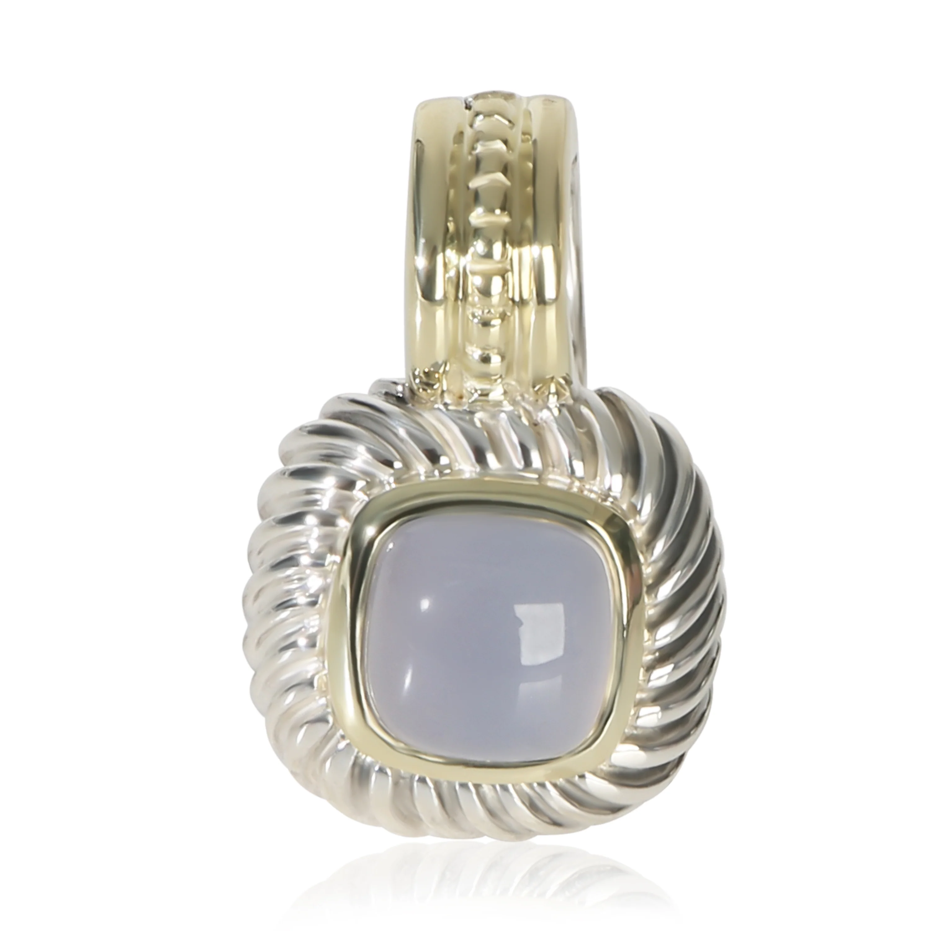 Yellow Gold & Sterling Silver Chalcedony Albion Pendant