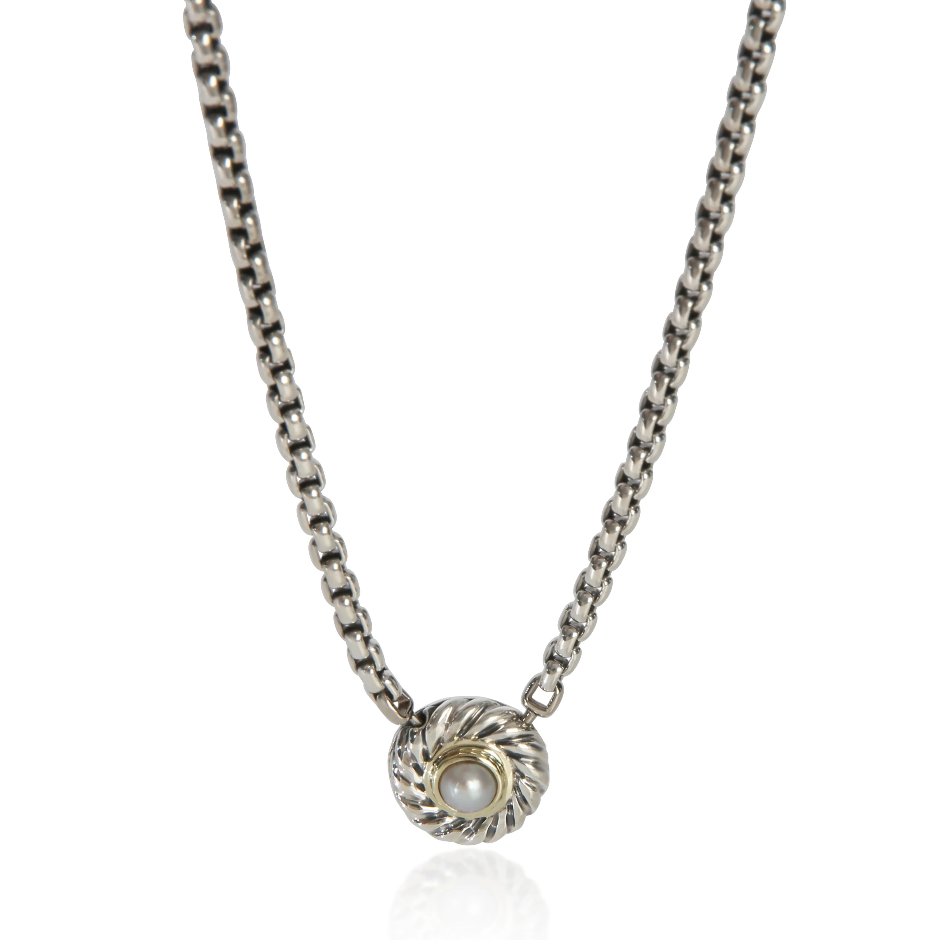 Yellow Gold & Sterling Silver Pearl Cookie Pendant