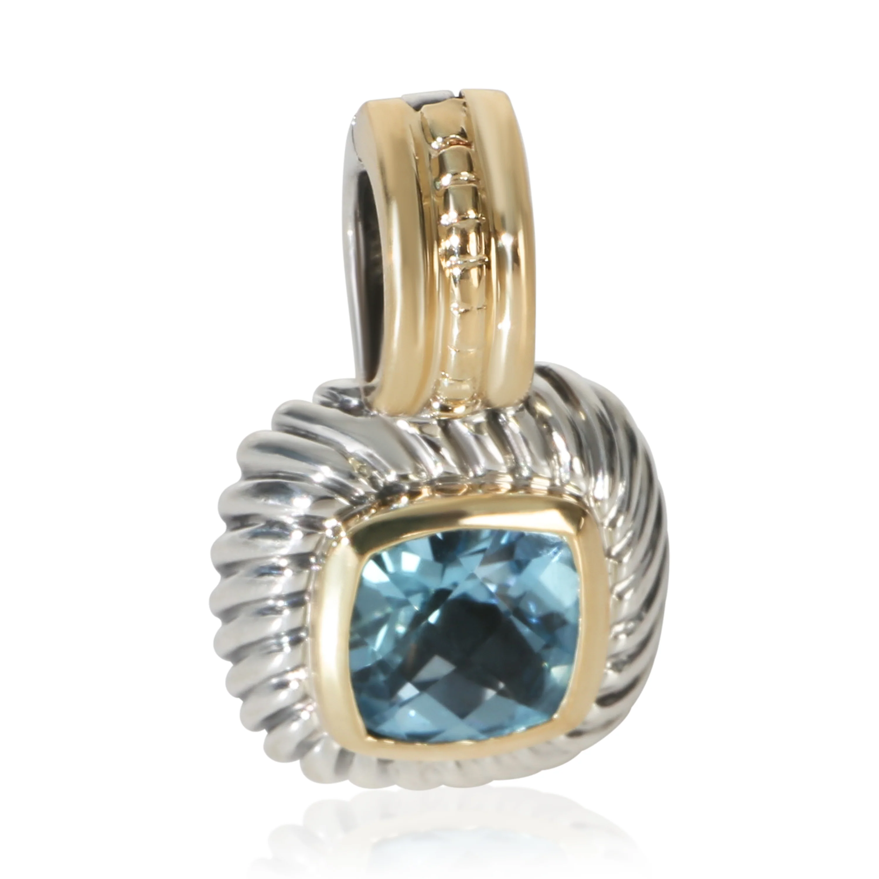 Yellow Gold & Sterling Silver Topaz Petite Albion Pendant